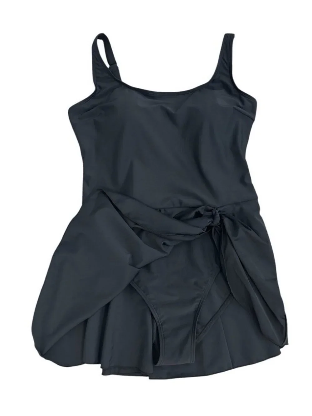 Eomenie Women's One-Piece Swimdress Tummy Control Swimsuit Black Size XL NWT